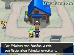 Vor dem Haus folgt dann auch das Upgrade zum nat. Pokédex