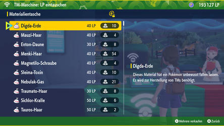 LP durch Materialien in Pokémon Karmesin und Purpur