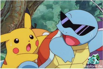 Pikachu bremst Schiggy Pikachu bremst Schiggy