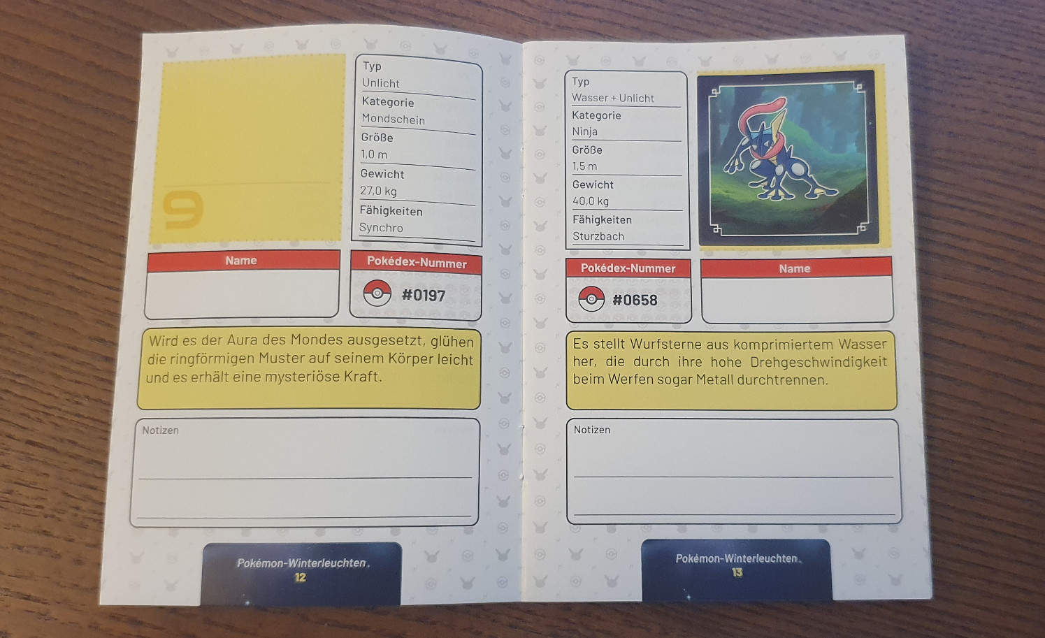 Stickerbuch des Pokémon Winterleuchten