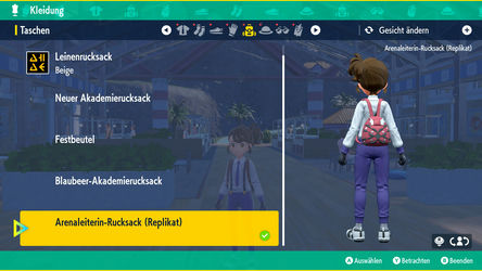 Arenaleiterin-Rucksack (Replikat) in Pokémon Karmesin und Purpur