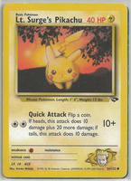 Gym Challenge 84/132 Lt. Surge's Pikachu