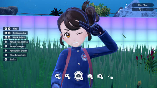 Finger an der Stirn-Pose in Pokémon Karmesin und Purpur Finger an der Stirn-Pose in Pokémon Karmesin und Purpur