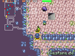 Typischer Dungeon – oben links mit einer praktischen Übersichtskarte