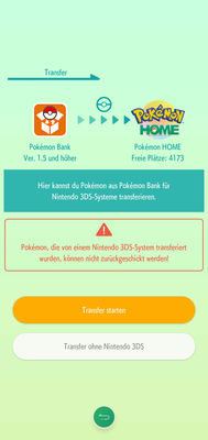 Screenshot des Transfers