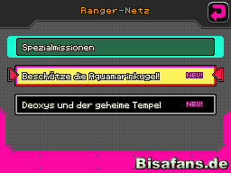 Wähle die gewünschte Mission Screenshot